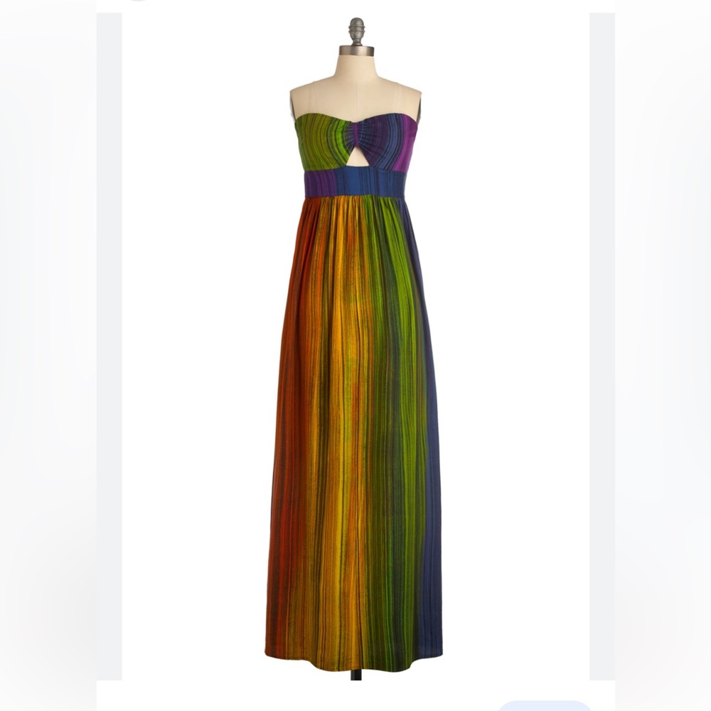 Sugarhill Boutique Rainbow Strapless Maxi Dress